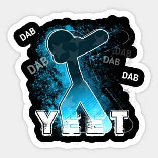 Yeet Dab - Dabbing Trendy Dance Emote Meme - Autumn Fall Kids Teens  - Stickman - Light Blue Sticker